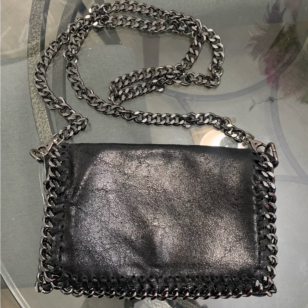 Black Leather Chain Strap Women's Bag